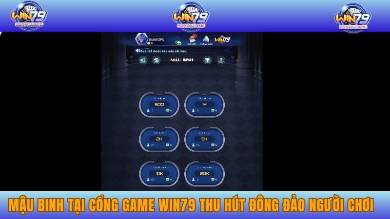 Mậu binh tại cổng game WIN79 thu hút đông đảo người chơi