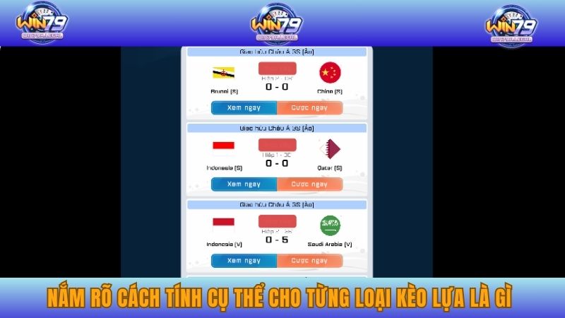 Nắm rõ cách tính cụ thể cho từng loại kèo lựa là gì